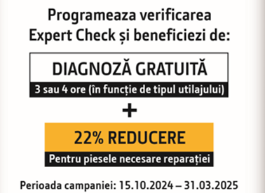 EXPERT CHECK – VERIFICARE PRESEZON PENTRU UTILAJE AGRICOLE