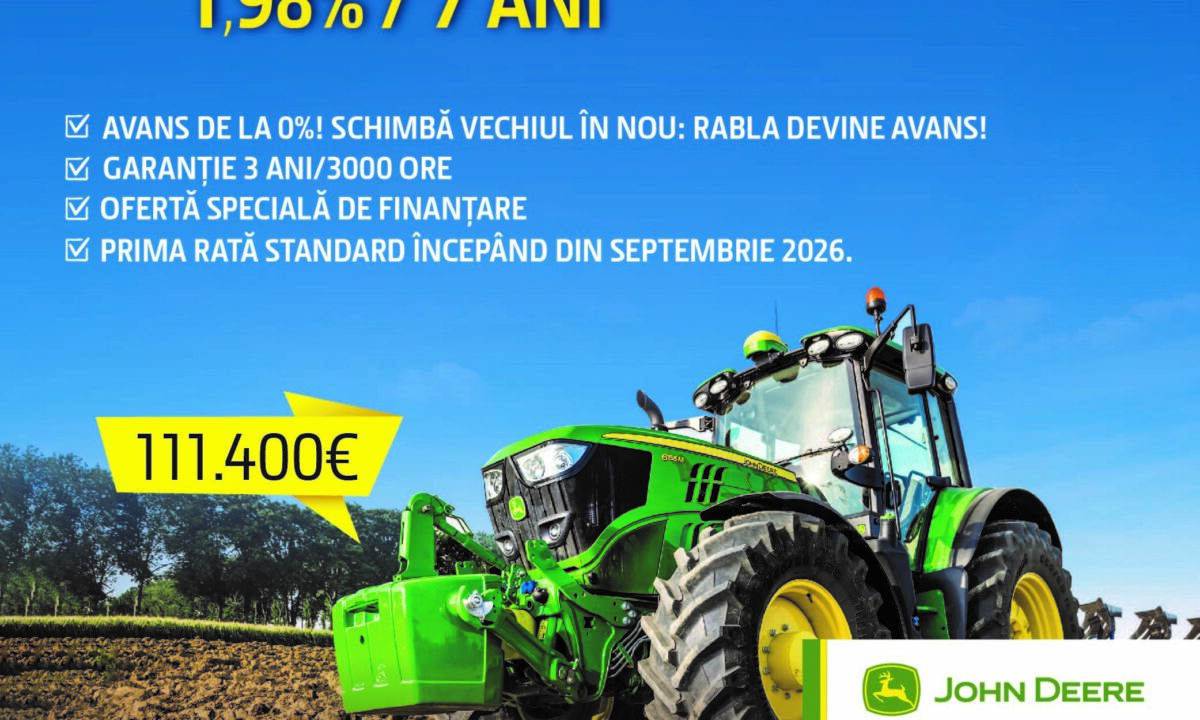 JOHN DEERE 6155M – Dobanda de doar 1,98% pe 7 ani