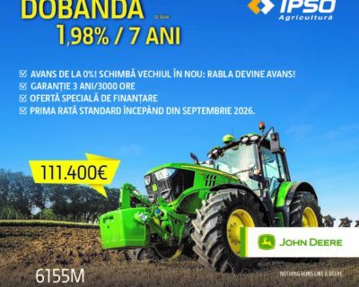 JOHN DEERE 6155M – Dobanda de doar 1,98% pe 7 ani