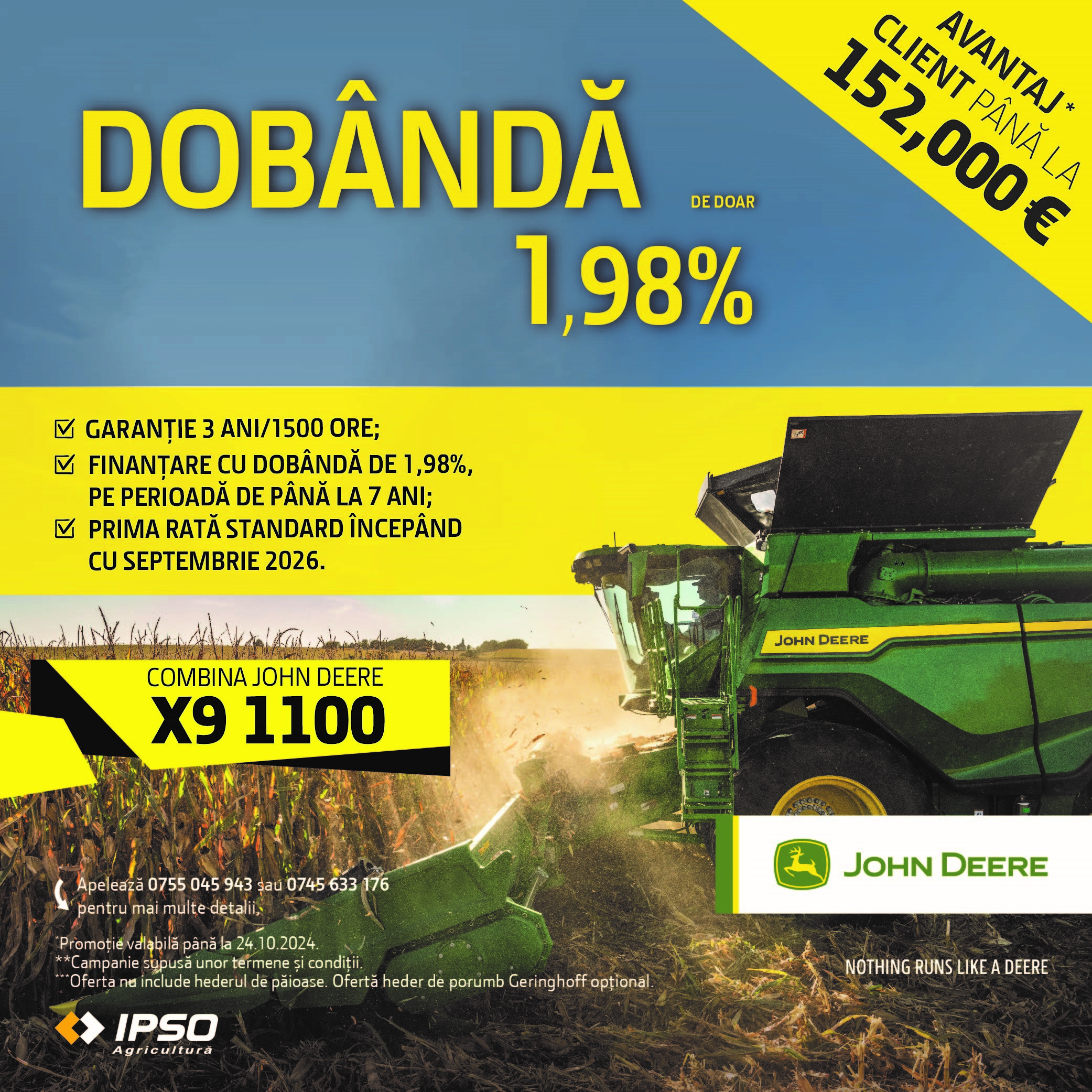 Super Oferta! Combina JOHN DEERE X9 1100